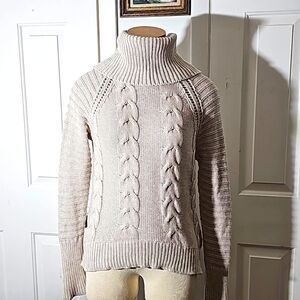 Marked cable knit cowl neck oversized X small. Sweater. Cream, clay colo…